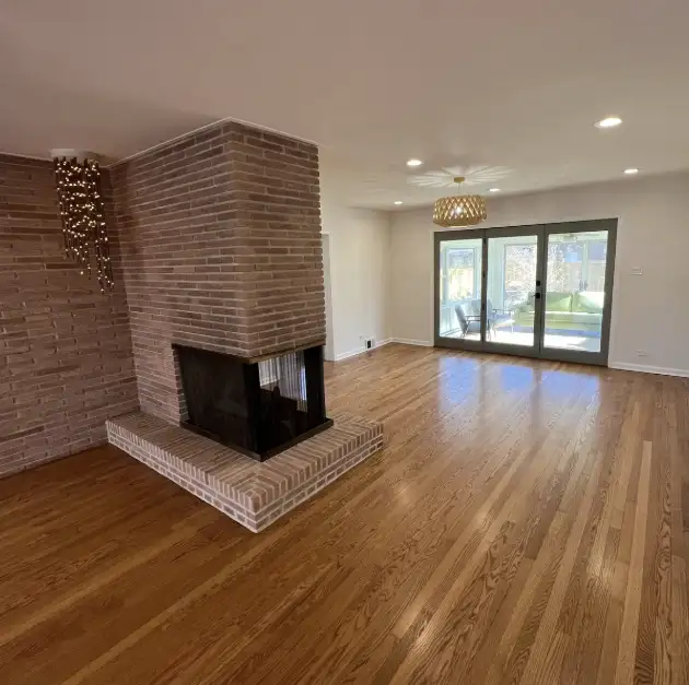 Custom brick fireplace installation