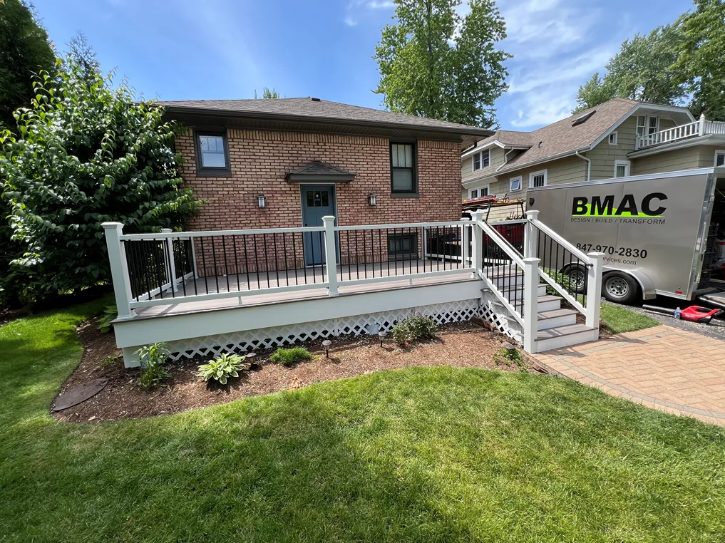 Rear deck construction in Libertyville